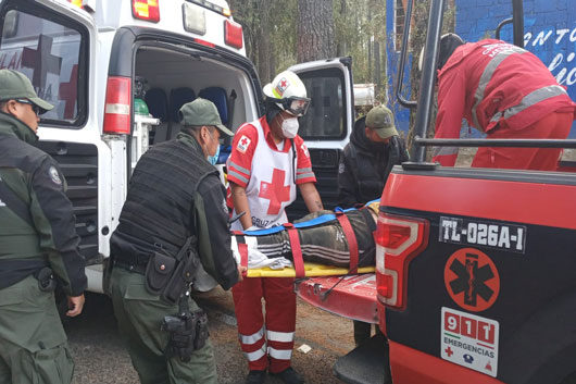 Atendió policía estatal de montaña a persona lesionada en la Malinche