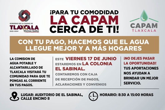 La CAPAM acerca sus servicios a las localidades de Tlaxcala Capital