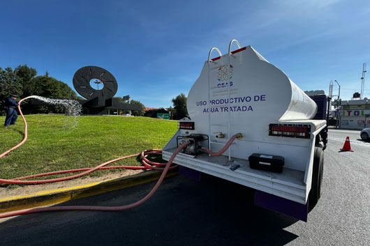 Pone en marcha Gobierno del Estado agua tratada para riego de áreas verdes y agrícolas