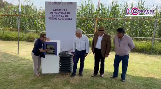 Con válvulas de riego, gobernadora Lorena Cuéllar benefició a ejidatarios de Tepetitla