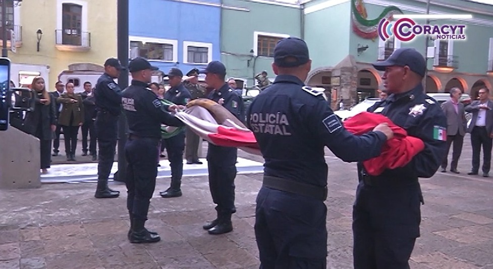 Presidió SFP y Ayuntamiento de Contla arrío de la bandera