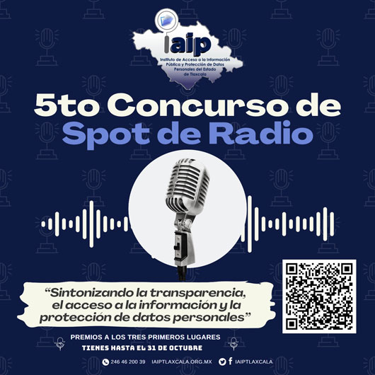 Invita IAIP Tlaxcala a participar en el 5to concurso de spot de radio