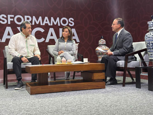 En entrevista, la gobernadora Lorena Cuéllar informó los resultados de Tlaxcala en la FITUR 2025