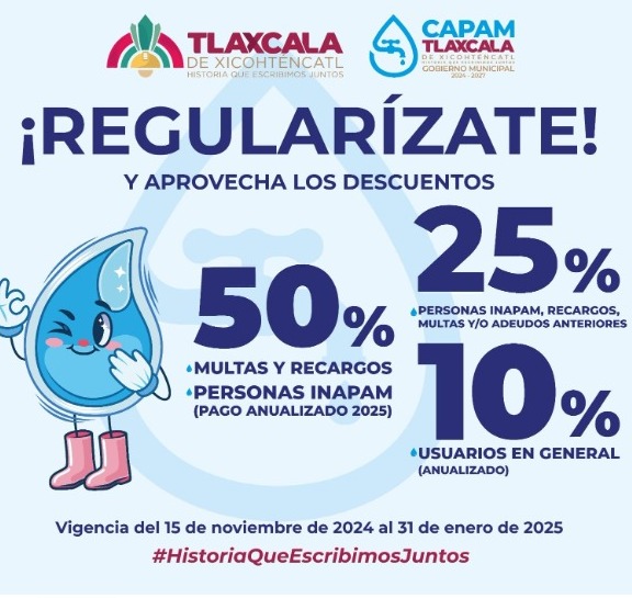 Continúa CAPAM campaña de descuentos en pago anualizado 2025 en el servicio de agua potable